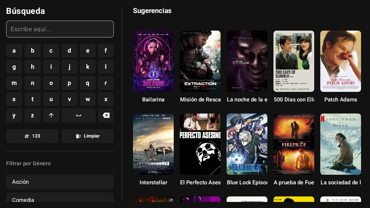 Panel de Busqueda en LunixTv