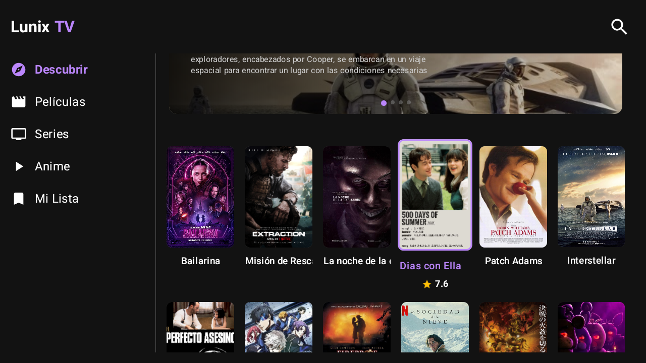 Panel de descubrir de LunixTV parte 2